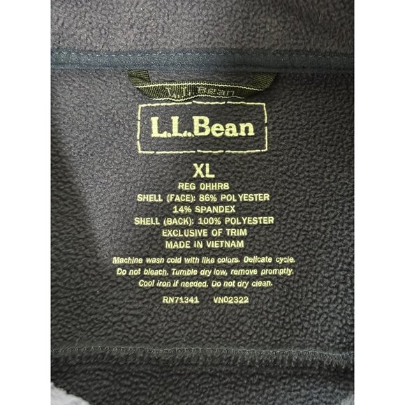 L.L. Bean Mens Bean's Windproof Softshell Jacket Navy Blue Fleece-Lined XL - Picture 3 of 5